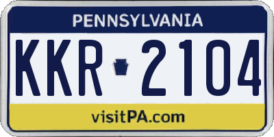 PA license plate KKR2104