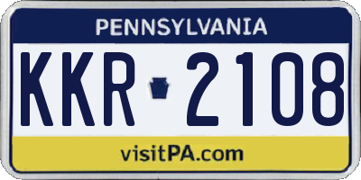 PA license plate KKR2108