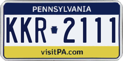 PA license plate KKR2111