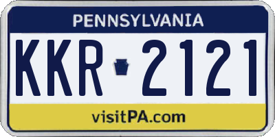 PA license plate KKR2121