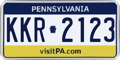 PA license plate KKR2123