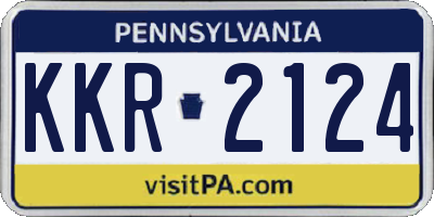 PA license plate KKR2124