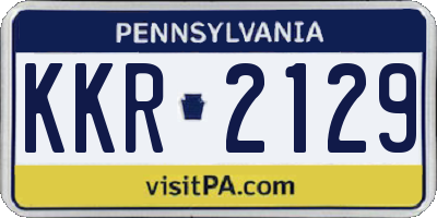 PA license plate KKR2129