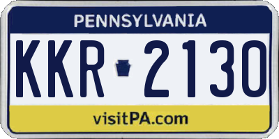 PA license plate KKR2130