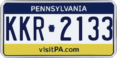 PA license plate KKR2133
