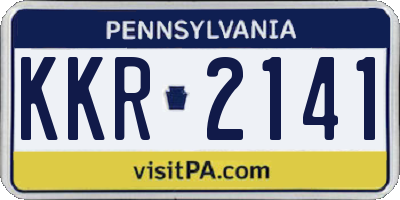 PA license plate KKR2141