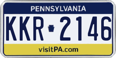 PA license plate KKR2146