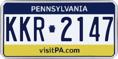 PA license plate KKR2147
