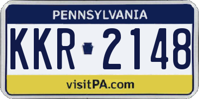 PA license plate KKR2148