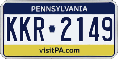 PA license plate KKR2149