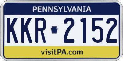 PA license plate KKR2152