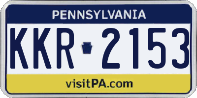 PA license plate KKR2153