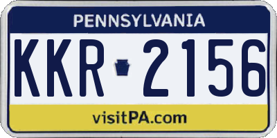 PA license plate KKR2156