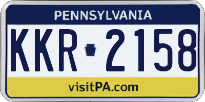 PA license plate KKR2158
