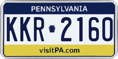 PA license plate KKR2160