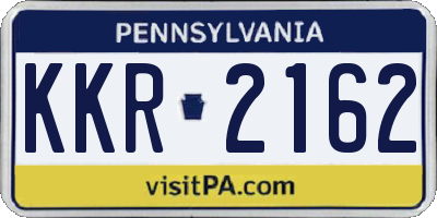 PA license plate KKR2162