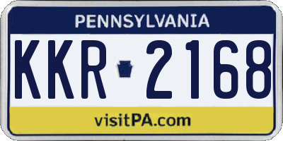 PA license plate KKR2168