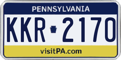 PA license plate KKR2170