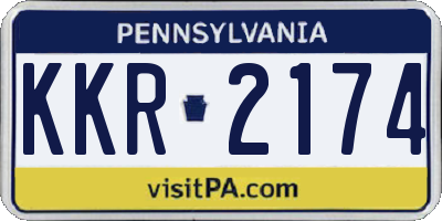 PA license plate KKR2174