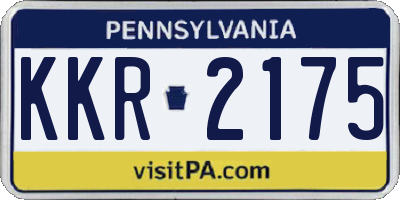 PA license plate KKR2175