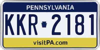 PA license plate KKR2181