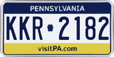 PA license plate KKR2182