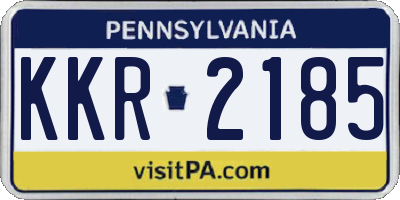 PA license plate KKR2185
