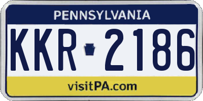 PA license plate KKR2186