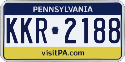 PA license plate KKR2188