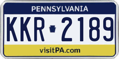PA license plate KKR2189