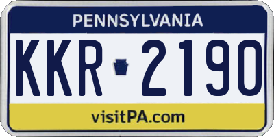 PA license plate KKR2190