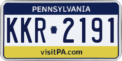 PA license plate KKR2191