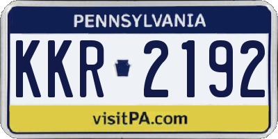 PA license plate KKR2192
