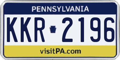 PA license plate KKR2196