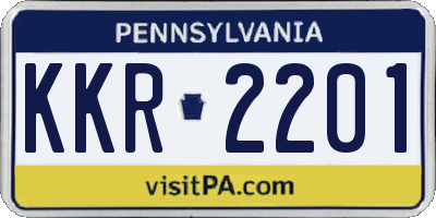PA license plate KKR2201