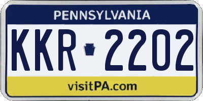 PA license plate KKR2202