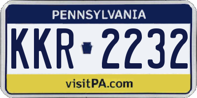 PA license plate KKR2232