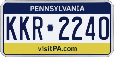PA license plate KKR2240