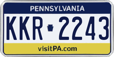 PA license plate KKR2243