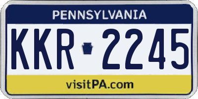 PA license plate KKR2245