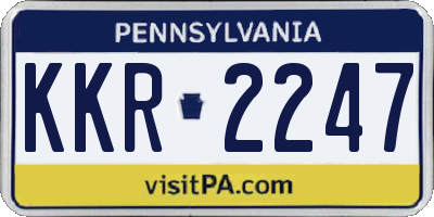 PA license plate KKR2247
