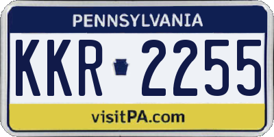 PA license plate KKR2255