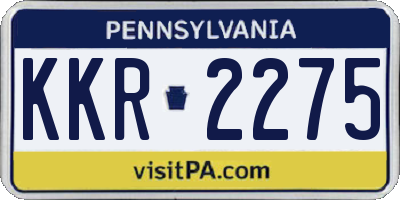 PA license plate KKR2275