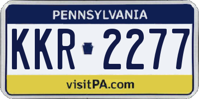 PA license plate KKR2277