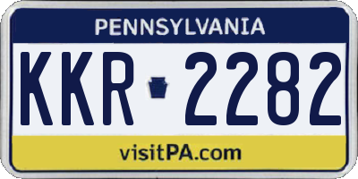 PA license plate KKR2282