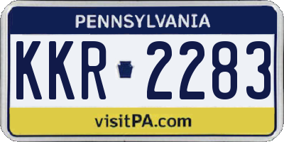 PA license plate KKR2283