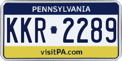 PA license plate KKR2289