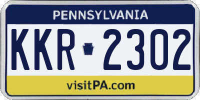 PA license plate KKR2302