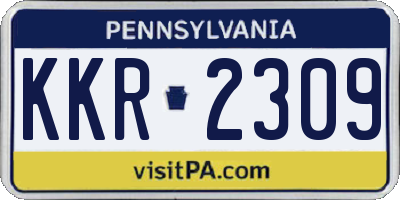 PA license plate KKR2309