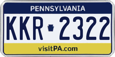 PA license plate KKR2322
